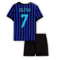 Koszulka piłkarska Inter Milan Piotr Zielinski #7 Strój Domowy dla dzieci 2025-26 tanio Krótki Rękaw (+ Krótkie spodenki)